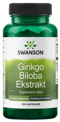 Swanson Ginkgo Biloba miłorząb japoński 60mg 120 kapsułek