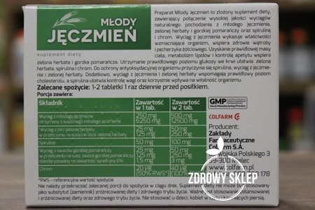 COLFARM MŁODY JĘCZMIEŃ +4 składniki aktywne 6250mg 60 tabletek