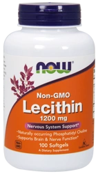 NOW Foods Lecithin Non-GMO lecytyna sojowa 1200mg 100 kapsułek żelowych