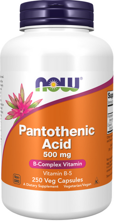 NOW Foods Pantothenic Acid kwas pantotenowy witamina B5 500mg 250 vege kapsułek