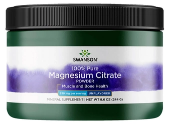 Swanson Cytrynian magnezu 100% proszek 244g