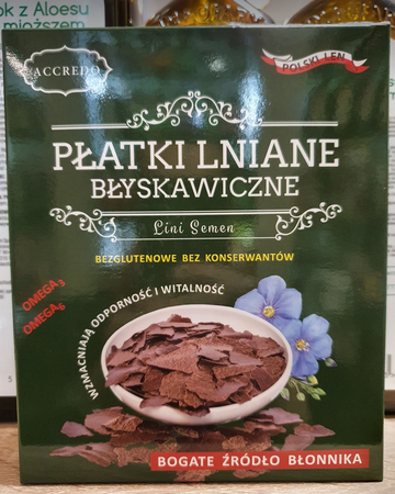 ACCREDO Płatki Lniane błyskawiczne bezglutenowe bez konserwantów PL 400g