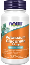 Now Foods Potassium Gluconate glukonian potasu 99mg 100 tabletek