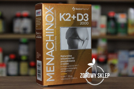 XenicoPharma Witamina K2+D3 100mcg+2000U naturalna z natto 30 kapsułek