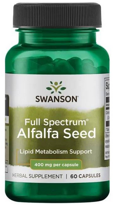 Swanson Alfalfa Seed lucerna 400mg 60 kapsułek