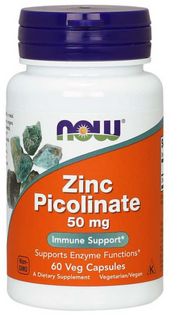 NOW Foods Zinc Picolinate pikolinian cynku 50mg 60 vege kapsułek