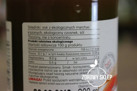 Bio Food SOK z marchwi kiszonej ekologiczny tłoczony 300ml