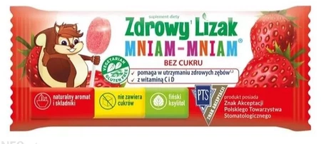 Starpharma Zdrowy lizak Mniam-Mniam truskawka z witaminą C i D 1szt