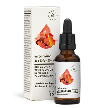 Aura Herbals WITAMINA A+D3+ E+K2MK7 ADEK 30ml