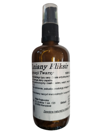 ACCREDO Lniany Eliksir do pielęgnacji twarzy naturalny 100ml