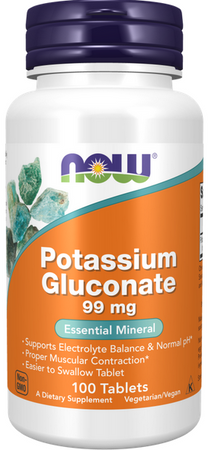 Now Foods Potassium Gluconate glukonian potasu 99mg 100 tabletek