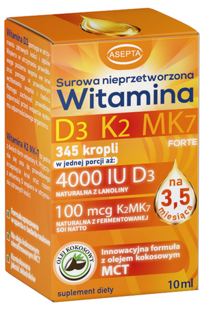 ASEPTA Witamina D3 plus K2 MK7 forte krople 10ml