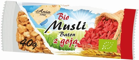 BATON MUSLI Z JAGODAMI GOJI BIO 40 g - BIO ANIA