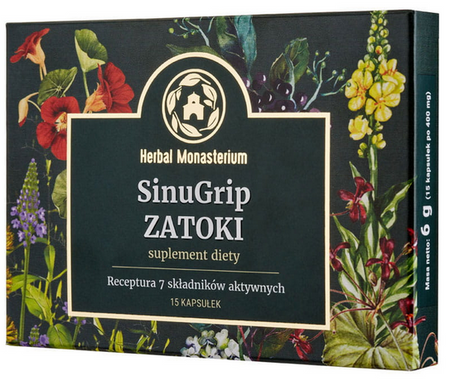 Herbal Monasterium SinuGrip na zatoki 15 kapsułek