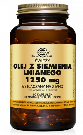 Solgar Olej z siemienia lnianego 1250 mg  90 kapsułek