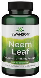 Swanson Neem Leaf miodla indyjska 500mg 100 kapsułek