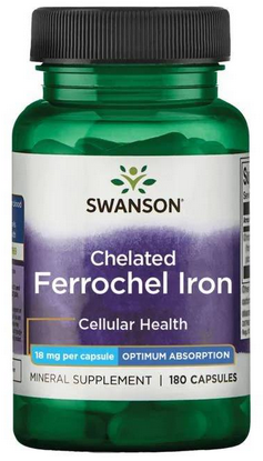 Swanson Ferrochel Iron diglicynian żelaza 18mg 180 kapsułek