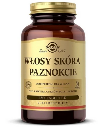 Solgar Włosy Skóra Paznokcie 120 tabletek