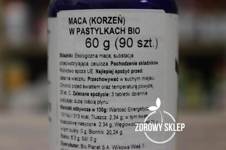 medicura ORGANIC MACA żeń-szeń peruwiański 90 pastylek