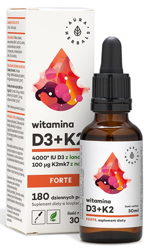 Aura Herbals Witamina D3 4000IU + K2 Forte 180 porcji 30ml krople