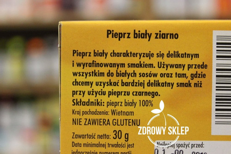 Dary Natury Pieprz biały ziarnisty 30g