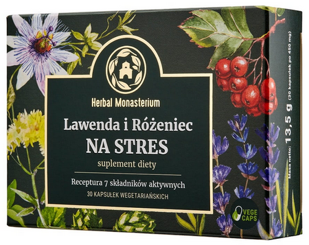 Herbal Monasterium Lawenda i Różeniec na stres 30 vege kapsułek