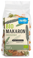 NIRO Makaron orkiszowy jeżyki kolorowe BIO 250g