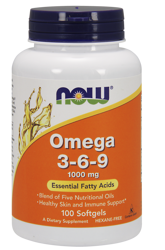 NOW FOODS KWASY OMEGA 3-6-9 100mg 100 kapsułek