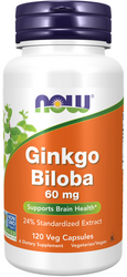 Now Foods Ginkgo Biloba 60mg 120 vege kapsułek