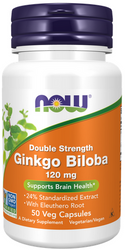 Now Foods Ginkgo Biloba Double 120mg 50 vege kapsułek