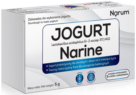 Narum Zakwaska do nabiału Jogurt+N  5 saszetek