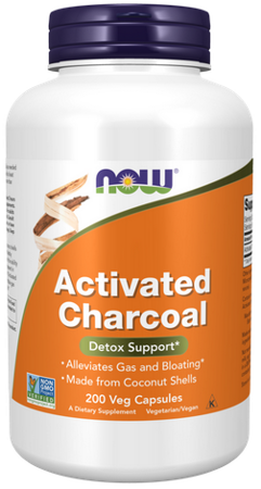 Now Foods Activated Charcoal węgiel aktywowany 200 vege kapsułek