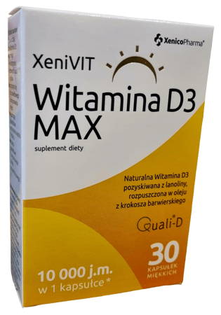 XenicoPharma XeniVIT Witamina D3 MAX 10000 30 kapsułek